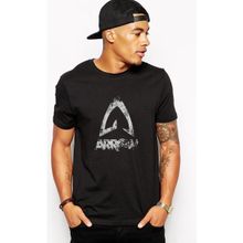 Qivi Altered Carbon Logo Eskitme Baskılı Siyah Erkek Örme T-shirt