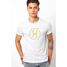 Qivi Altered Carbon Logo Sarı Baskılı Beyaz Erkek Örme T-shirt