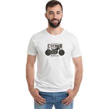 Qivi American Costum California Baskılı Beyaz Erkek Örme T-shirt