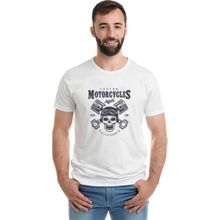 Qivi American Moto Costume Repair Baskılı Beyaz Erkek Örme T-shirt