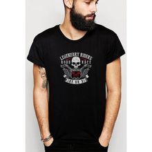 Qivi American Ride Or Die Motorsiklet Baskılı Siyah Erkek Örme T-shirt