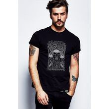 Qivi Amon Amarth Skull Baskılı Siyah Erkek Örme T-shirt