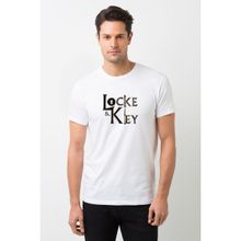 Qivi And Key All Keys Lockekey Tt Baskılı Baskılı Beyaz Erkek Örme T-shirt