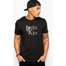 Qivi And Key All Keys Lockekey Tt Baskılı Siyah Erkek Örme T-shirt