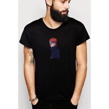 Qivi Anime Naruto Pain Baskılı Siyah Erkek Örme T-shirt