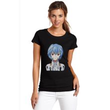 Qivi Anime One Punch Man Baskılı Örme Siyah SFK0633KDNTS Kadın T-shirt