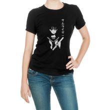 Qivi Anime One Punch Man Baskılı Örme Siyah SFK0636KDNTS Kadın T-shirt