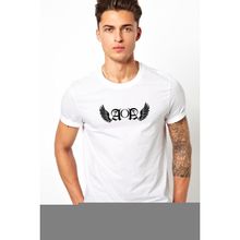 Qivi Aoa Wings Logo Baskılı Beyaz Erkek Örme T-shirt