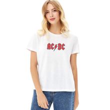 Qivi Apink Logo Yazı Baskılı Beyaz Örme Kadın T-shirt