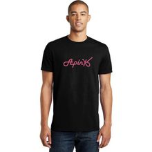 Qivi Apink Logo Yazı Baskılı Siyah Erkek Örme T-shirt