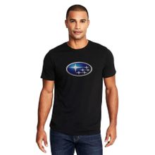 Qivi Araba Blue Logo Baskılı Siyah Erkek Örme T-shirt