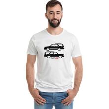 Qivi Araba Kartal Baskılı Beyaz Erkek T-shirt