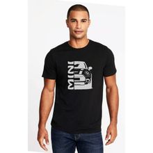 Qivi Araba Mini Baskılı Siyah Erkek Örme T-shirt