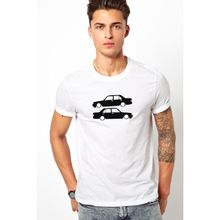 Qivi Araba Şahin Baskılı Beyaz Erkek T-shirt