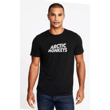 Qivi Arctic Monkeys Baskılı Siyah Erkek Örme T-shirt