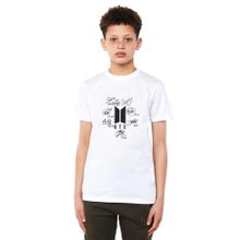 Qivi Army Logo Hit Göğüs Baskılı Unisex Çocuk Beyaz T-shirt
