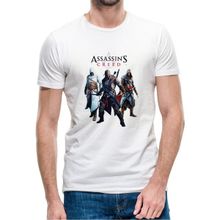Qivi Assassin's Creed Baskılı Beyaz Erkek Örme T-shirt