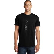 Qivi Astronot Uzay Balon Ay Baskılı Siyah Erkek Örme T-shirt