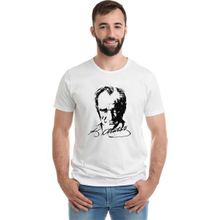 Qivi Atatürk 23 Nisan Baskılı Beyaz Erkek Örme T-shirt
