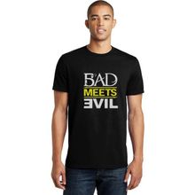 Qivi Bad Meets Evil Logo Baskılı Siyah Erkek Örme T-shirt