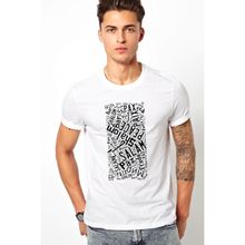 Qivi Barış Tüm Diller Baskılı Beyaz Erkek Örme T-shirt