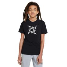 Qivi Basketbol Baskılı Unisex Çocuk Siyah T-shirt