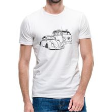 Qivi Beetle Caravan Wosvos Baskılı Beyaz Erkek Örme T-shirt