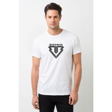 Qivi Big Bang Logo Baskılı Beyaz Erkek Örme T-shirt