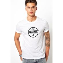Qivi Bike Addict Logo Baskılı Beyaz Erkek Örme T-shirt