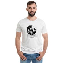 Qivi Bikes World Baskılı Beyaz Erkek Örme T-shirt