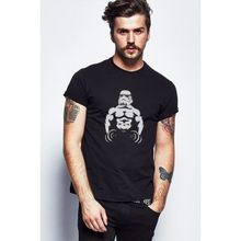 Qivi Body Building Star Wars Baskılı Siyah Erkek Örme T-shirt