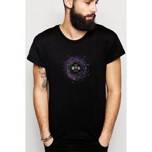Qivi BTS 4TH K Pop Baskılı Siyah Erkek Örme T-shirt
