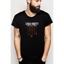 Qivi Call Of Duty Black Ops Baskılı Siyah Erkek Örme T-shirt