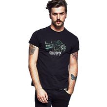 Qivi Call Of Duty Ghost Drawing Baskılı Siyah Erkek Örme T-shirt