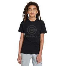 Qivi Capsule Corp Baskılı Unisex Çocuk Siyah T-shirt