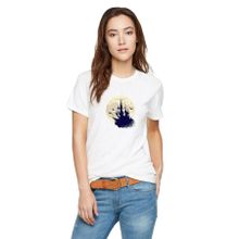 Qivi Castlevania Pixel Castle Baskılı Beyaz Kadın Örme T-shirt