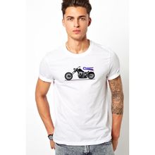 Qivi Chopper Baskılı Beyaz Erkek T-shirt