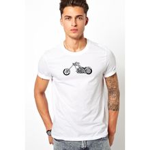 Qivi Classic Motor Rock Metal Baskılı Beyaz Erkek T-shirt