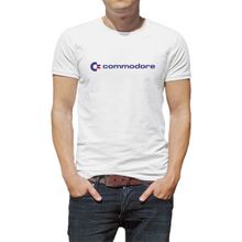 Qivi Commodore Logo 2 Baskılı Beyaz Erkek T-shirt
