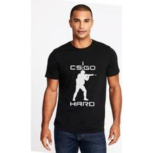 Qivi CS Go Hard Baskılı Siyah Erkek Örme T-shirt