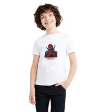 Qivi Deadpool Düşünceli Baskılı Unisex Çocuk Beyaz T-shirt