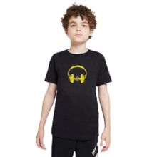 Qivi Dj Headphone Baskılı Unisex Çocuk Siyah T-shirt