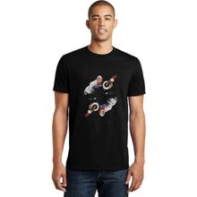 Qivi Dj Monkey Baskılı Siyah Erkek Örme T-shirt