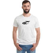 Qivi Dji Phantom Pilot Drone Vinyl Decal Baskılı Beyaz Erkek T-shirt