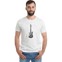 Qivi Drawing Elektro Guitar Red Baskılı Beyaz Erkek T-shirt