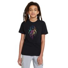 Qivi Düş Kapanı Baskılı Unisex Çocuk Siyah T-shirt