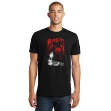 Qivi Eleven Demogorgon Baskılı Siyah Erkek Örme T-shirt