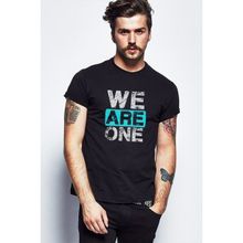 Qivi EXO We Are One We Are Baskılı Siyah Erkek Örme T-shirt