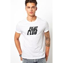 Qivi Fight Club Logo Baskılı Beyaz Erkek T-shirt