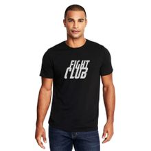 Qivi Fight Club Logo Baskılı Siyah Erkek Örme T-shirt